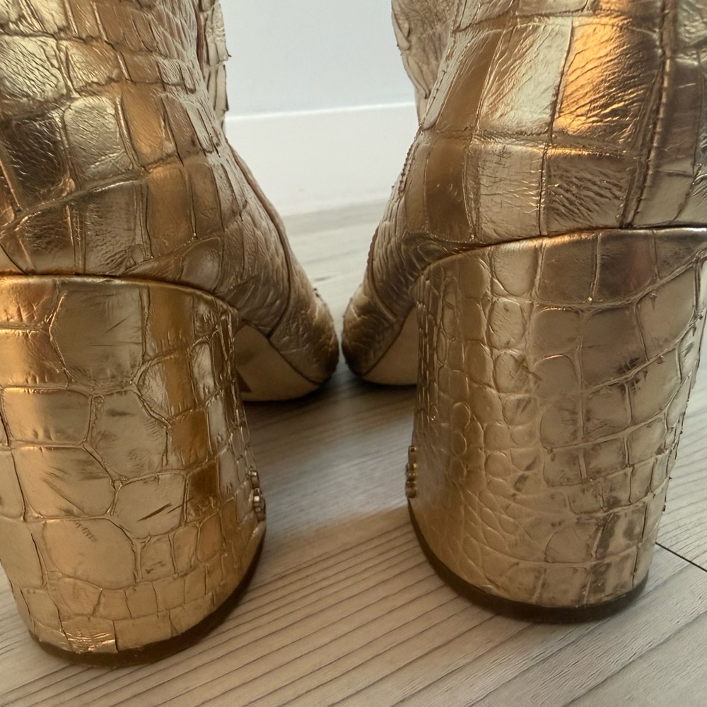 Sam Edelman Metallic Gold Ankle Booties - Picture 4 of 5